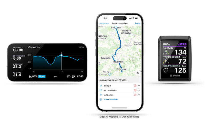 Herzfrequenz, verbesserte Navi, Diebstahlschutz: Updates der Bosch eBike-Flow-App