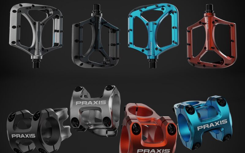 Neue Praxis Komponenten beim Sea Otter: Flat-Pedale, Vorbauten und Carbon-Flaschenhalter