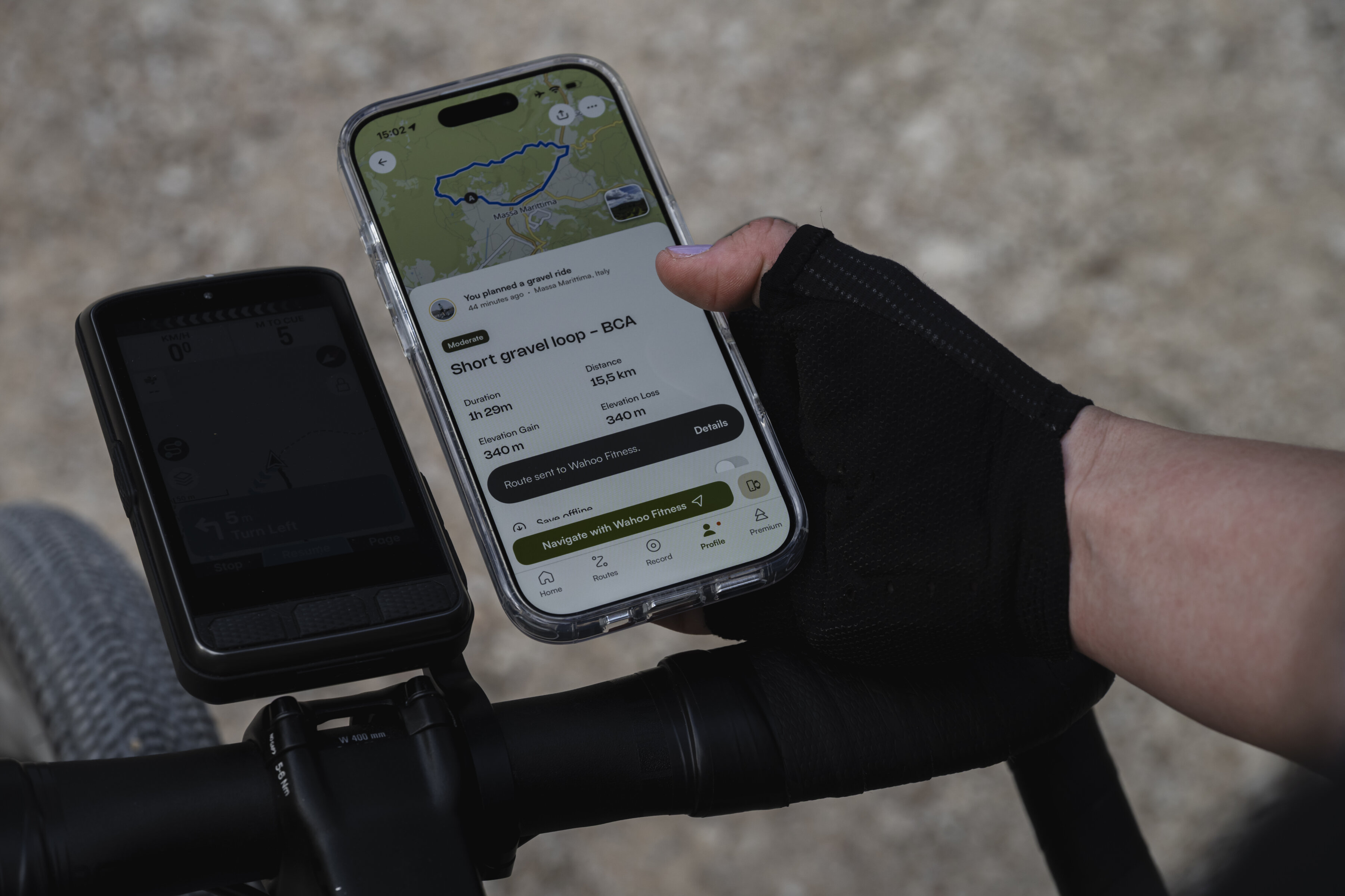 Wahoo x komoot: Live Sync bringt Routen direkt auf den GPS-Computer